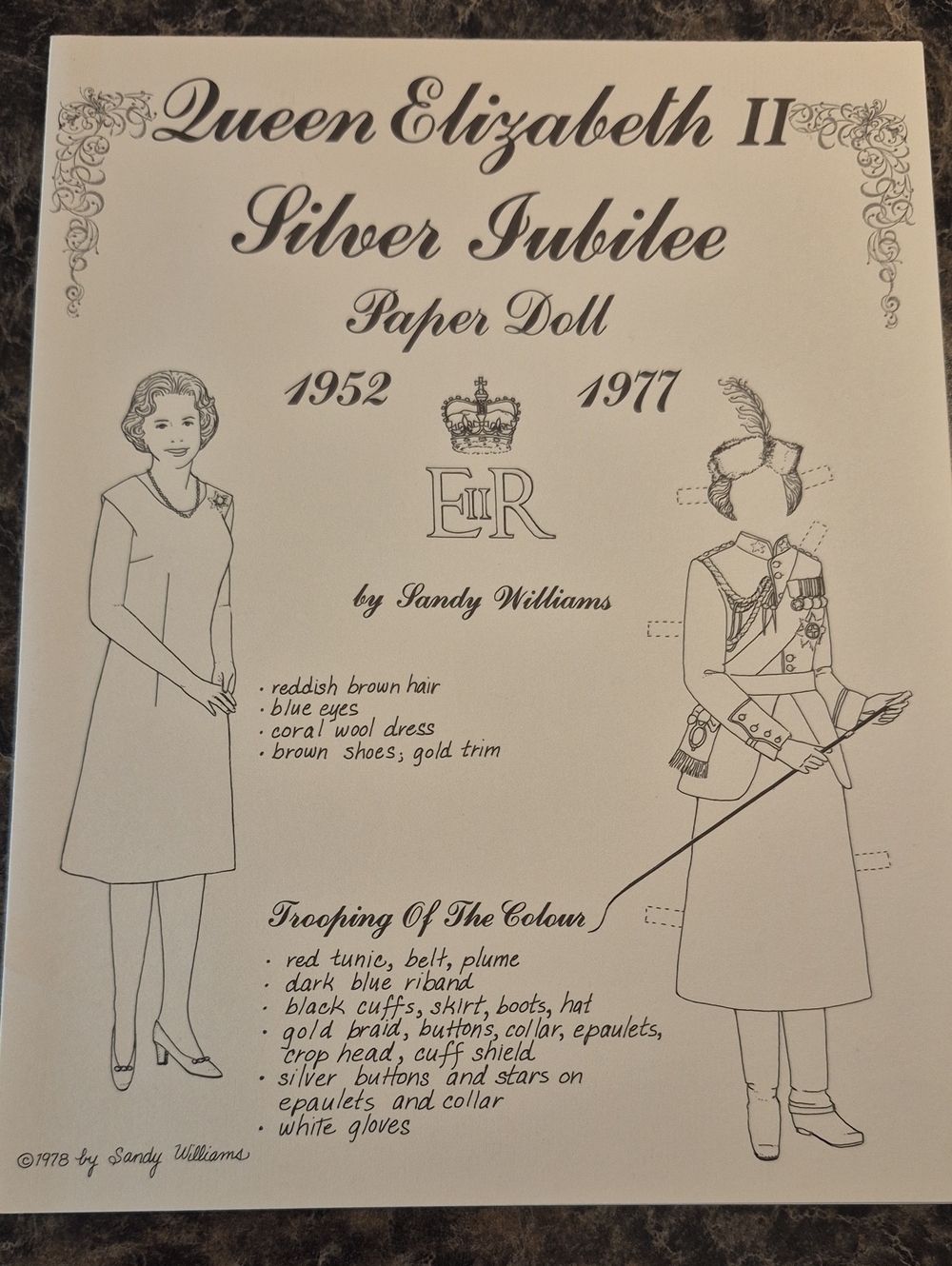 Queen Elizabeth II Silver Jubilee Paper Doll Dress Book
